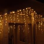 Decorative LED Curtain Light - 160 LEDs, Warm White, 10M x 0.7/0.5/0.3M, Transparent Wire