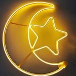 220V 60CM Soft Tube Moon Star Lamp - Warm White - Ramadan Neon Decor