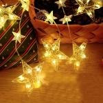 3×1M Star Curtain Diwali Decoration Lights - Warm White, 8 Flashing Modes, 220V