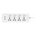 GONGNIU 4-Way Universal Extension Socket + 2 USB | 3M Cable | 13A
