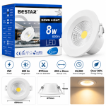 BESTAR 8W Round LED Recessed Downlight