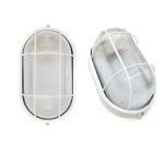 Die-Cast Aluminum Outdoor Bulkhead Fitting | E27 | Max 100W | White | IP44 | Weatherproof