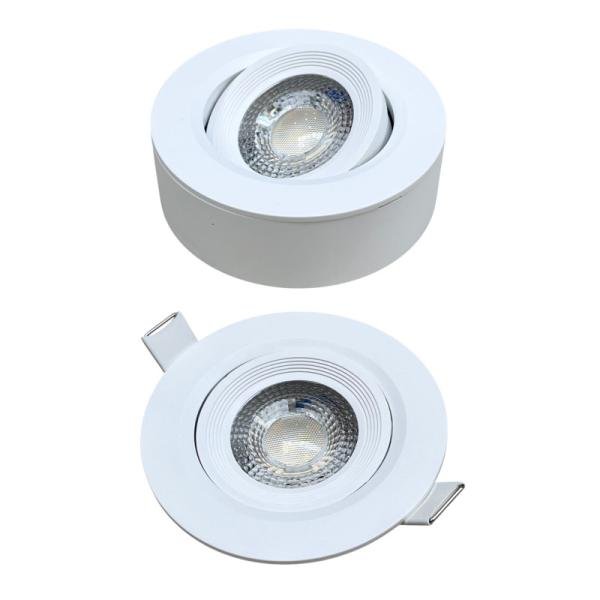 ALITE Dual-Use Selection Downlight | 6W | 3-Color (White/Warm White/Neutral White) | Surface & Recessed Mounted | White Body