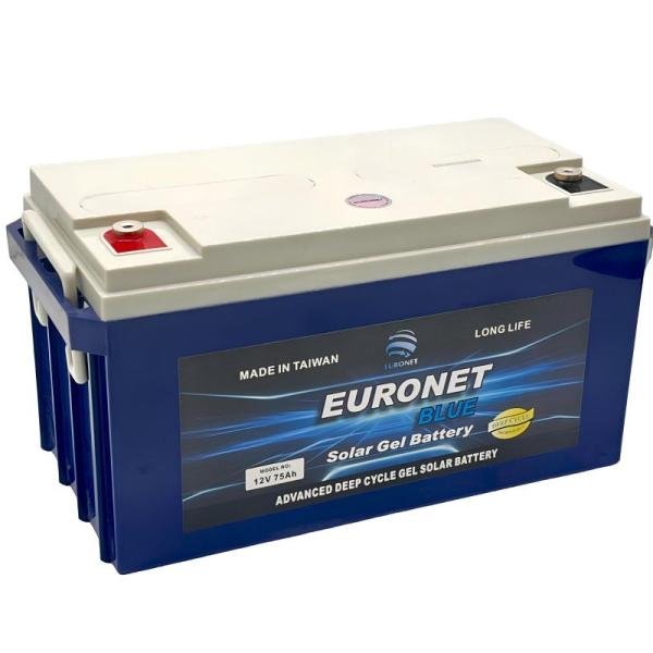EURONET Advanced Deep Cycle Gel Solar Battery - 12V 75Ah