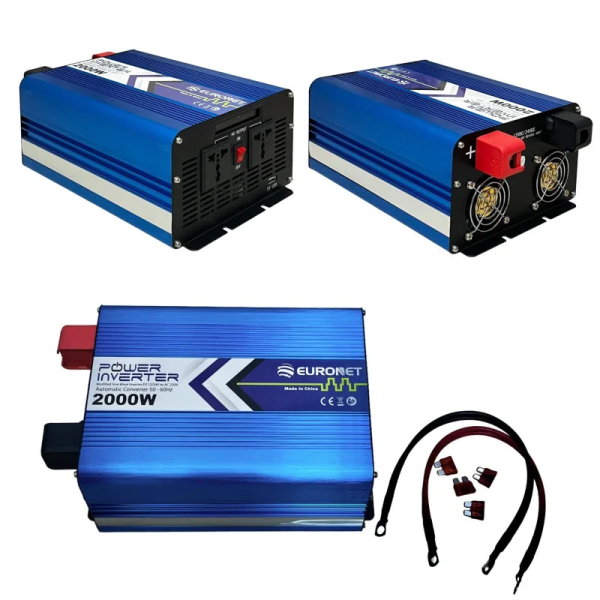 EURONET Power Inverter - 2000W - DC12V/24V to AC220V