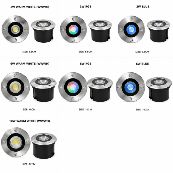 J&T LED Underground Light 3W/6W/10W Waterproof Outdoor Garden Light UAE