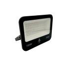 LRC LED Flood Light - 100W, 6500K White, IP66, Slim Black Body