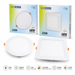 LEOMAX LED Panel Light 22W Round & Square – 1540LM Ceiling Light