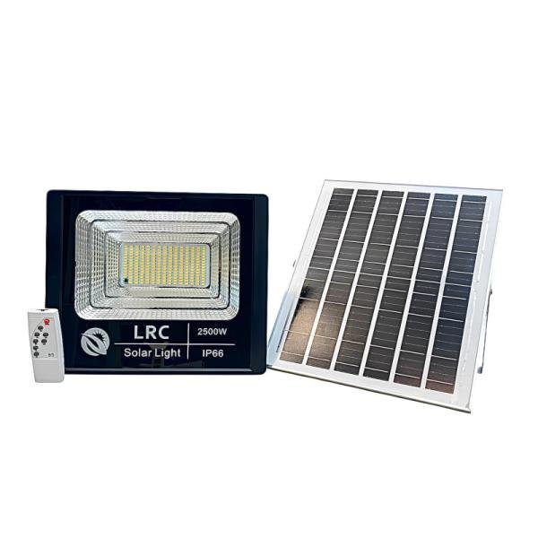 LRC Solar LED Flood Light | 2500W | 3000K Warm White | IP67 | Remote + Light Sensor