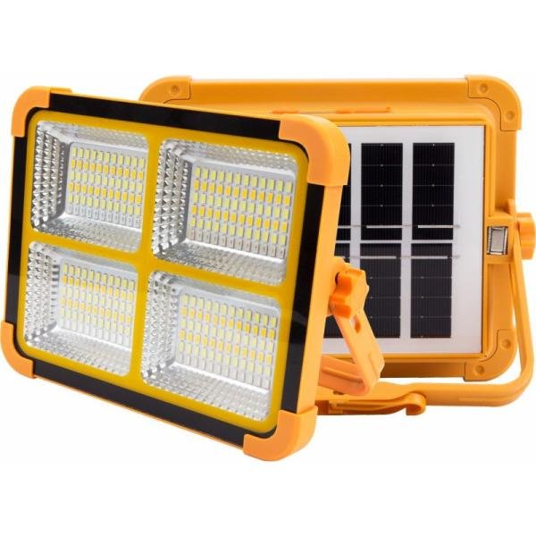 MODI Rechargeable Solar LED Flood Light - 500W, 3-Color Modes, USB & Solar Charging, IP65