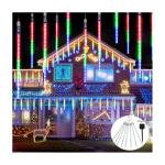 Solar Meteor Shower Rain Lights - 45CM, 8 Tubes, 288 Multicolor LEDs, IP65 Waterproof