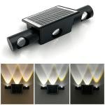 YSH Solar Wall Light - 3×3W, White + Warm White, IP65 Waterproof, Auto Light Control