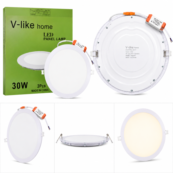 V-like Home LED Panel Lamp 30W – Recessed Ceiling Light – 20pcs/CTN
