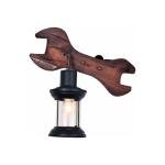 V.Max Wooden Style Wall Light | E27 Lamp Holder | Iron + Wood + Glass