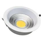 Bestar COB LED Downlight - 24W, 6500K Cool White, Round White Body