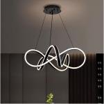 Modern LED Chandelier - 78W, 3-Color CCT, Black Body