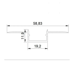 AIDEN Flexible LED Aluminum Profile - 3M | Side-Curved Recessed Channel | Milky Diffuser
